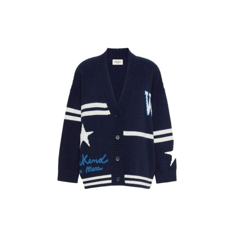 Max Mara Blue Virgin Wool Women's Cardigan